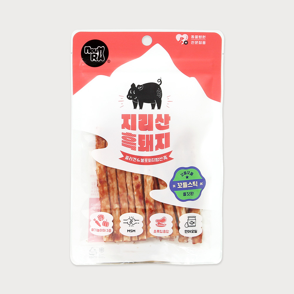 지리산 흑돼지 흑염소 영양간식 흑돼지 꼬들스틱, 100g, 1개 : 뉴알엑스