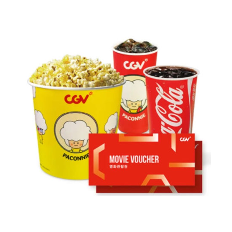 [비바콘] CGV 2인 패키지 (2D 관람권 2매+고소팝콘L 1개+콜라M 2개) : 비바콘
