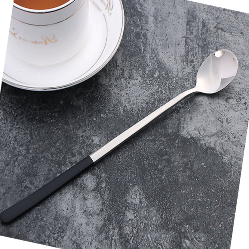 해들추쳔샵 롱 티스푼 23.5cm 블랙 음료섞는스푼 스테인리스스푼 : 해들추천샵