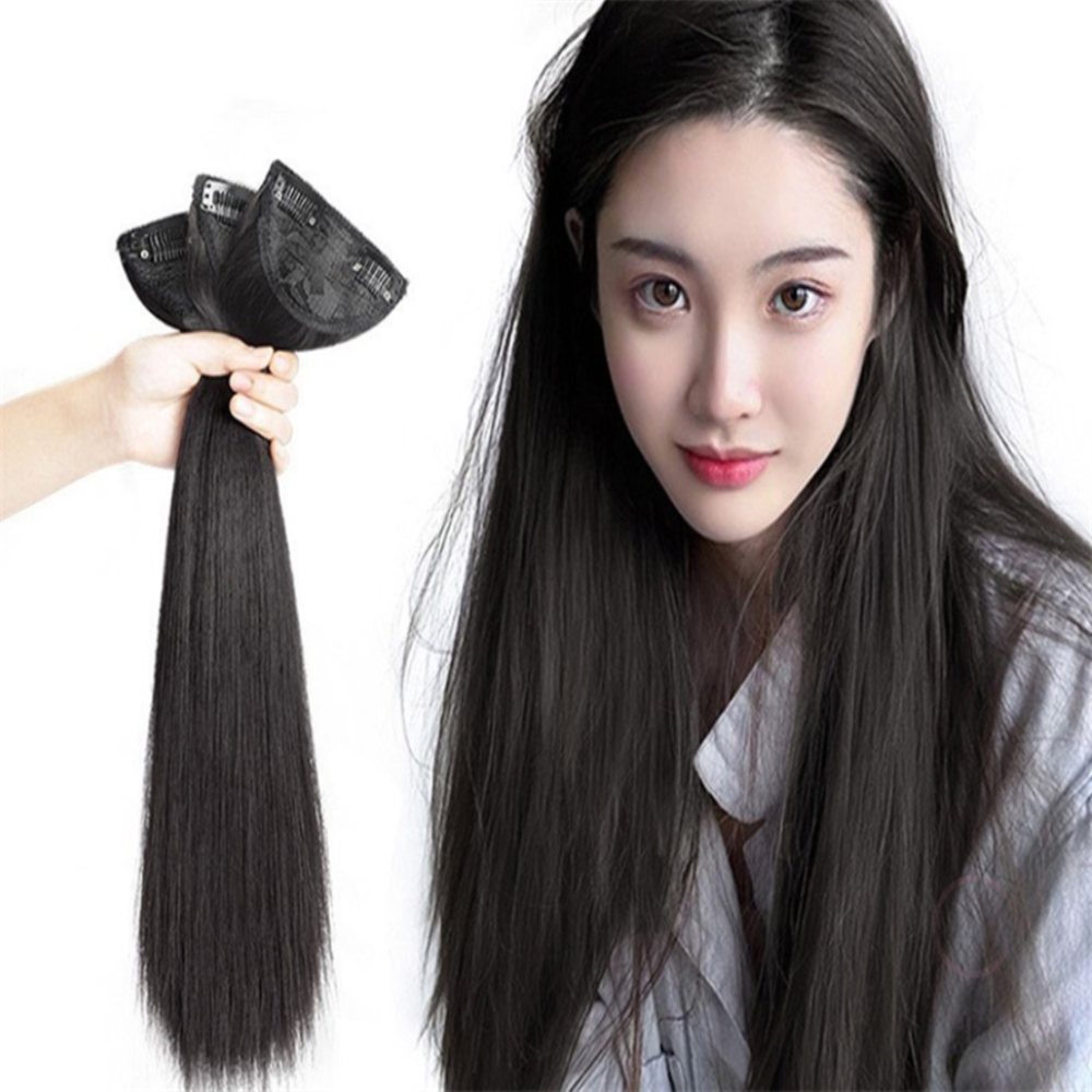 해들추쳔샵 부분가발 3개 45cm 블랙 헤어가발 헤어피스 : 해들추천샵