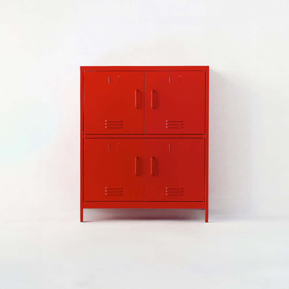 MKB 캐비넷 4문 수납장 9131110 913x455x1110mm, 2단, 레드 8618.9340 : 마켓비 공식스토어