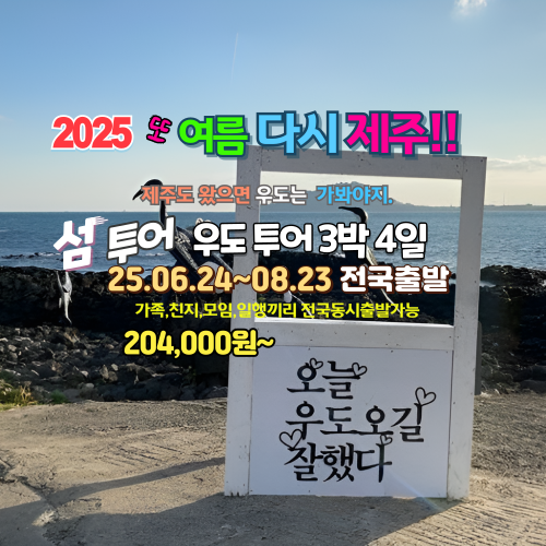 전국출발 제주도 패키지 우도 3박4일 특가 204,000원부터~ : 다다투어