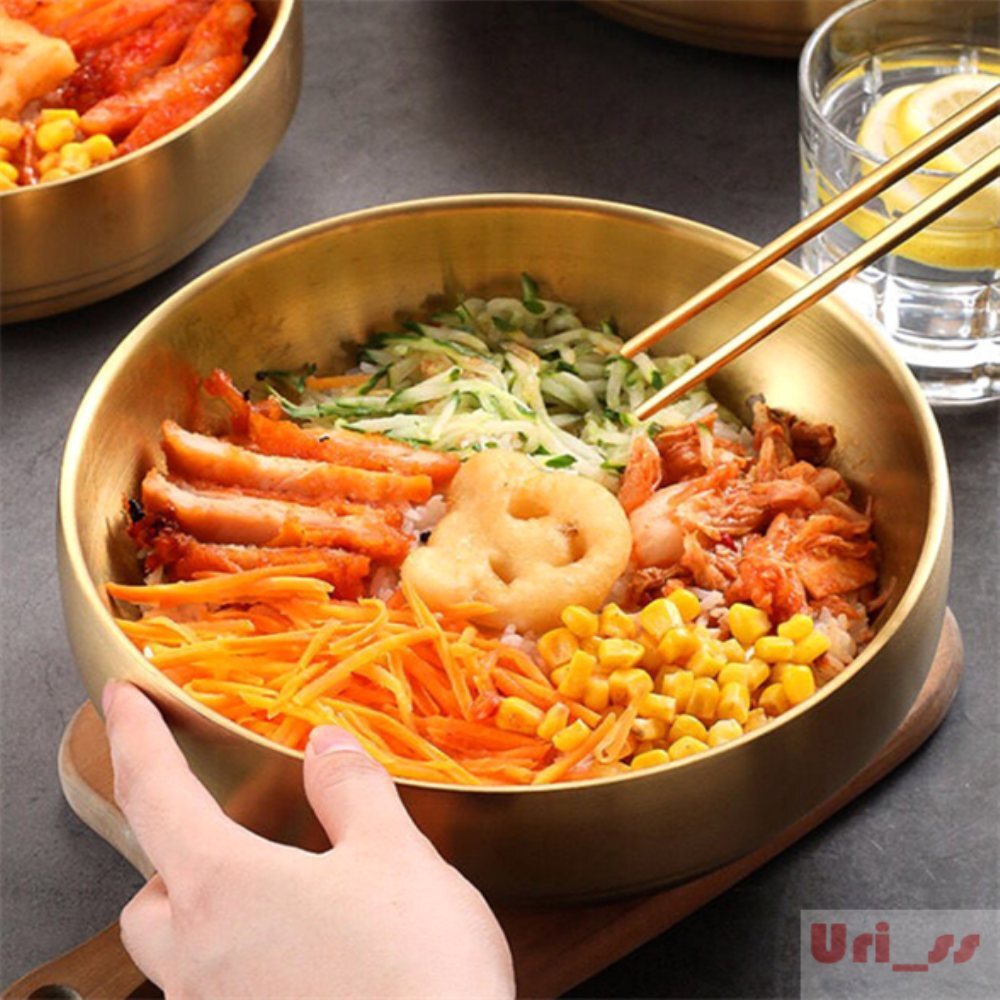 우리상회 이중스텐 그릇 18.5cm 골드 스프그릇 깔끔한면기 : 우리상회 추천 스토어
