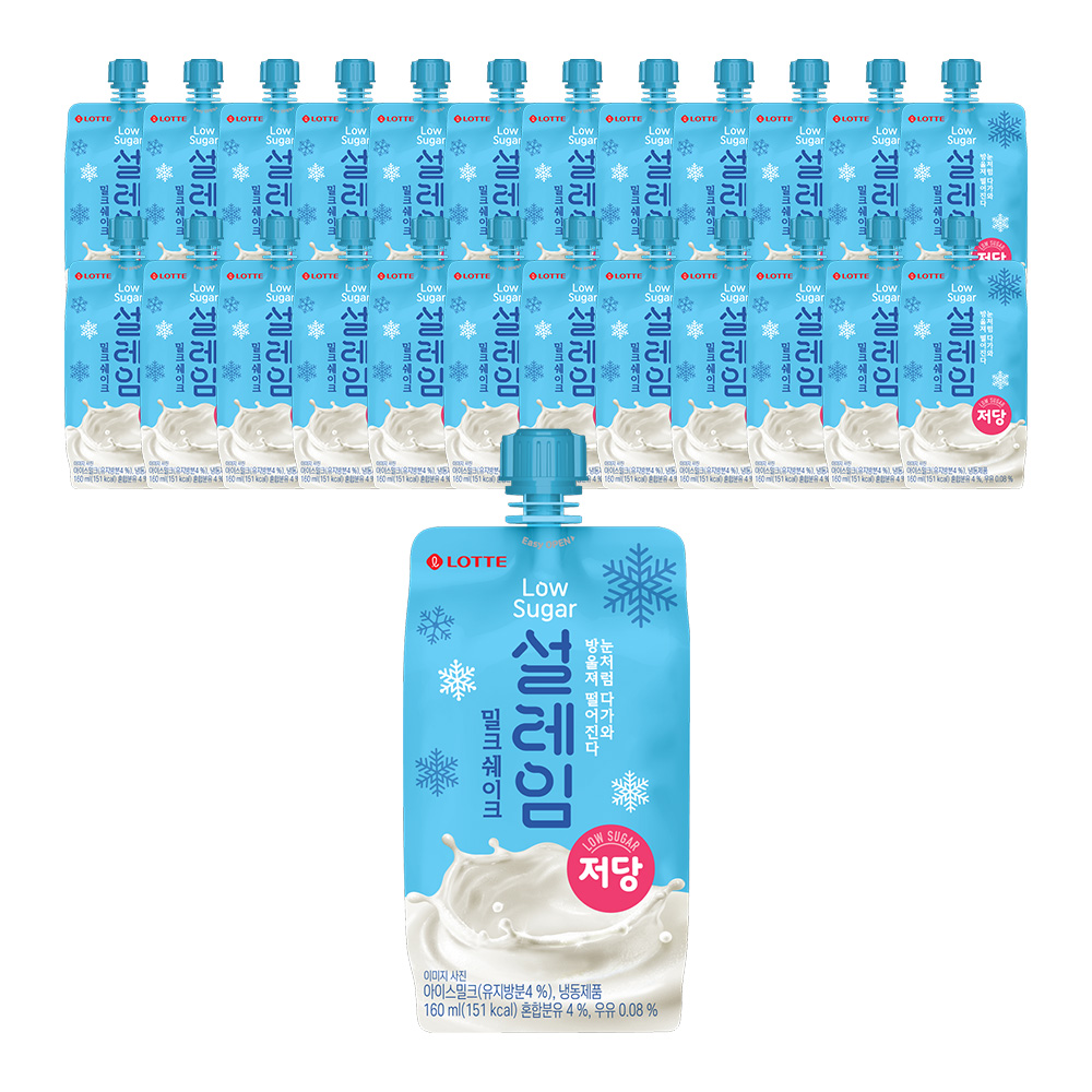 롯데웰푸드 설레임 밀크쉐이크 저당 160ml x 24개 : 롯데제과스토어