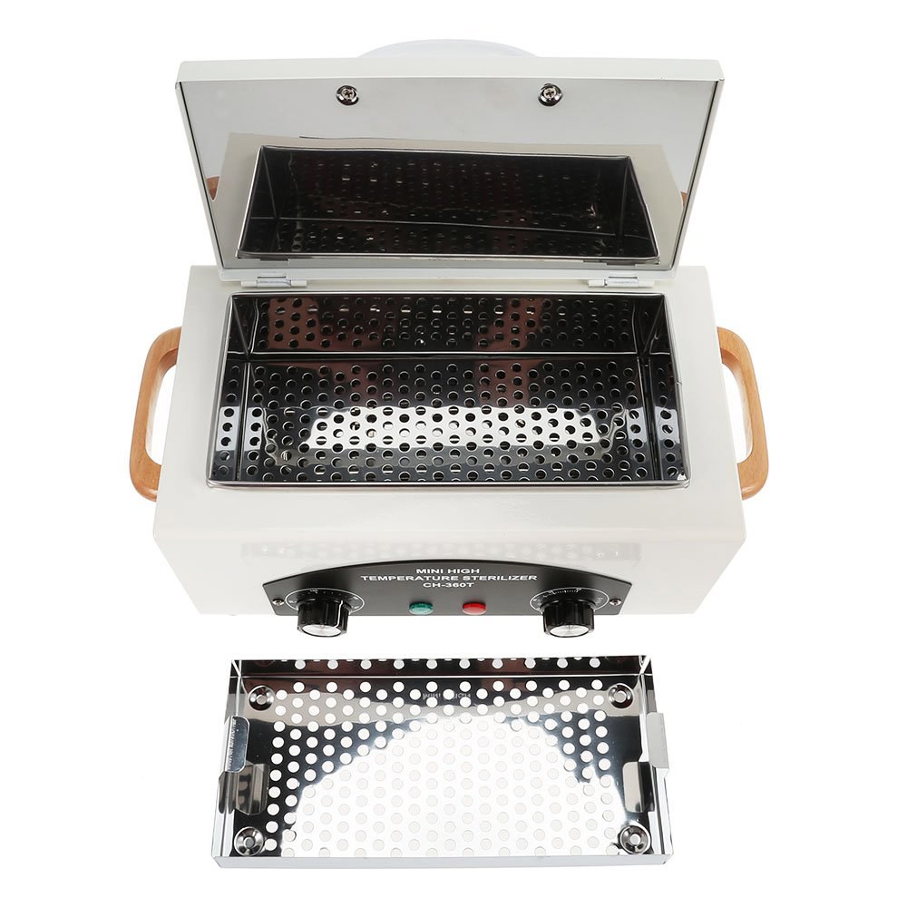 고온 금속 도구 클리닝 박스 110V 300W 1.5L 타이머 매니큐어 페디큐어 SPA 살롱 이발기 장비 손잡이가 있는 선드리 뷰티 헤어 네일 도구용... 
