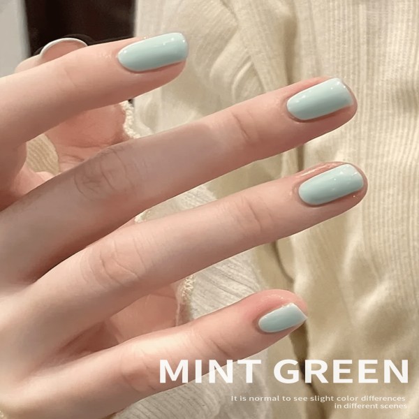 1Pc 15ML 민트 그린 네일 젤 세미 퍼머넌트 담그기 UV LED 살롱 DIY 봄과 여름 : 사과몰23