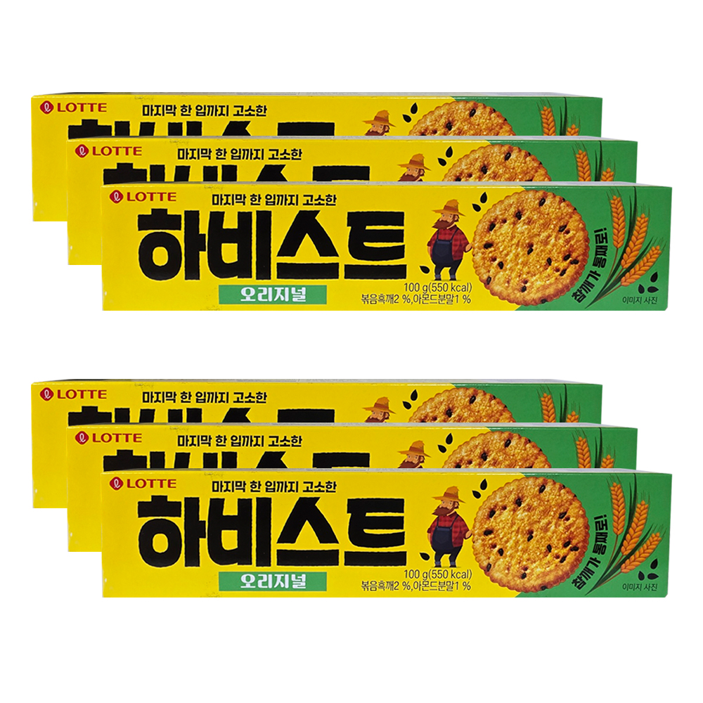 롯데웰푸드 하비스트 오리지널 100g x 6개 : 늘푸른테크