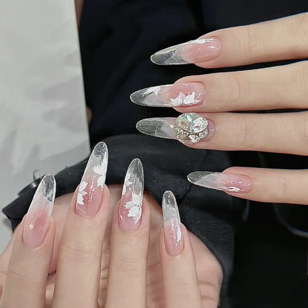 10 롤 흰 나비 꽃 네일 전송 반투명 데칼 DIY 웨딩 신부 슬라이더 : 사과몰23