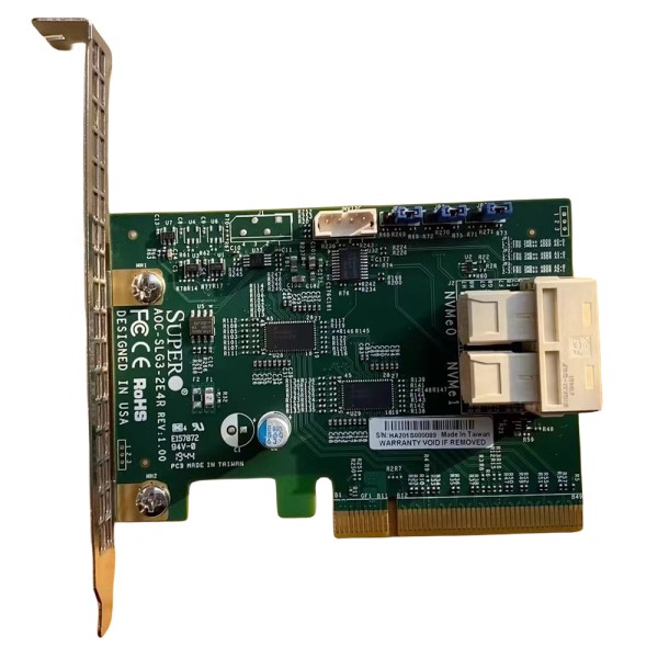 거의  Supermicro AOC-SLG3-2E4R PCIe 애드온 카드 6.4GB 듀얼 포트 Gen-3 NVMe 호스트 버스 : 넘버원배송