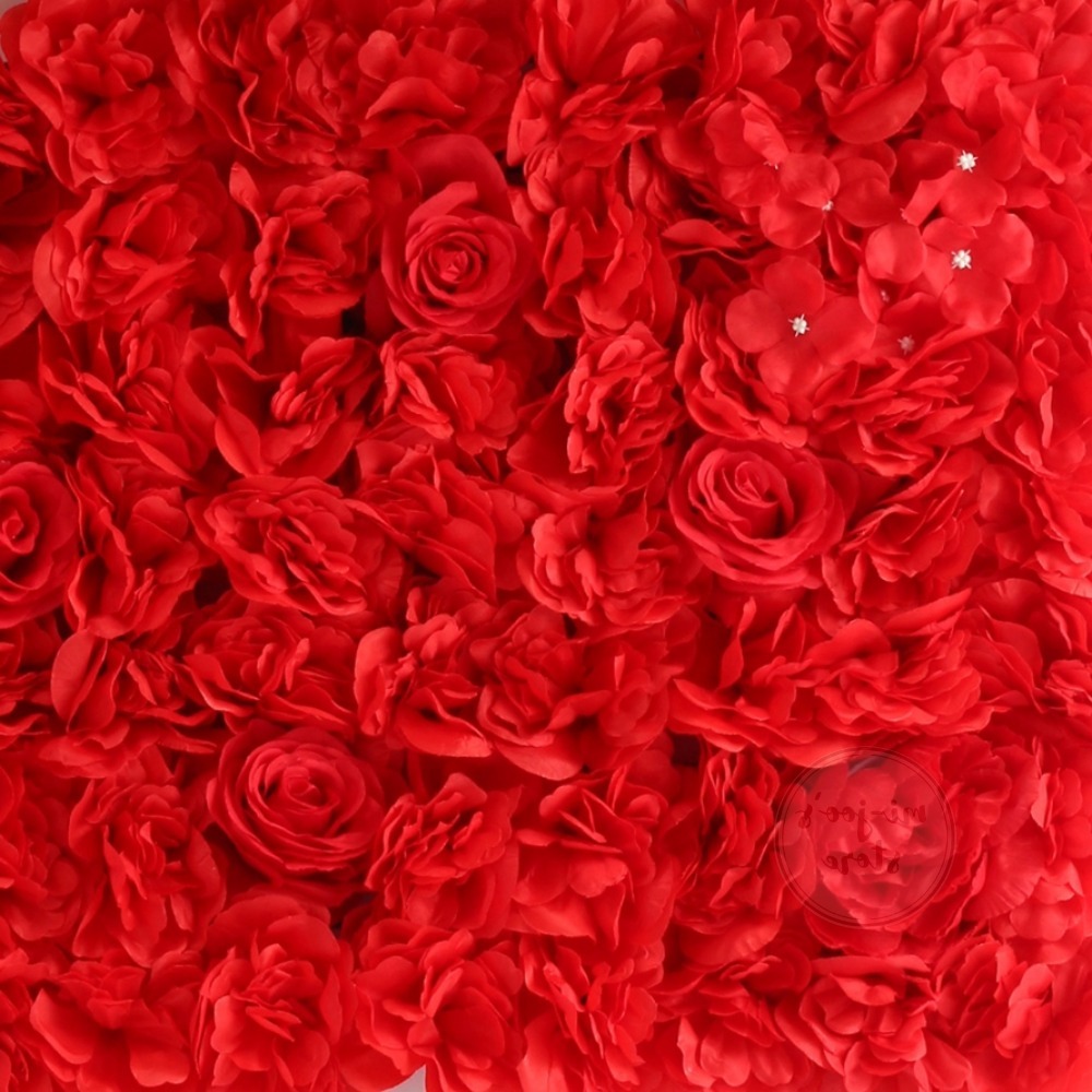 미주니상점 벽 조화장식(레드) (60x40cm) 공중식물 영원히변치않는꽃 인조꽃 이목을집중시키는 실내조경 : 미주니샵