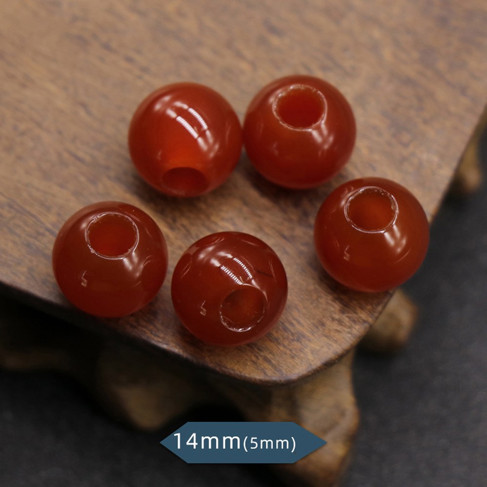 5pcs 자연 붉은 마노 돌 큰 구멍 구슬 2 5mm 주판 레이디 쥬얼리 만들기 DIY 목걸이 팔찌 액세서리 6mm-2mm Hole : 올인원글로벌