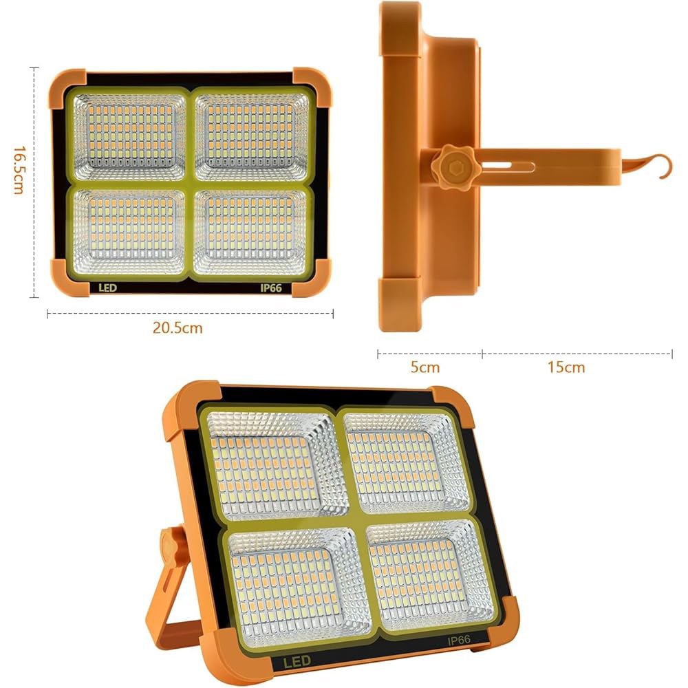 코시이지 휴대용 LED 작업용 태양광 조명 100W 16500mAh 10000 LM, 스텝리스 밝기 작업 현장 배터리 충전식 바닥 조명, 허리케인 어버이날을... 
