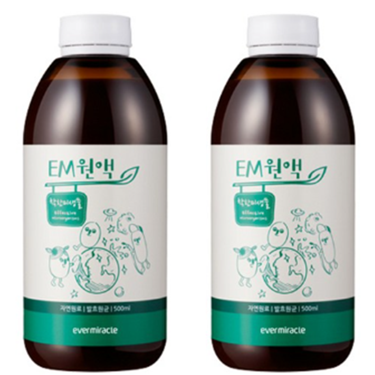 EM원액 활성액 이엠 발효원액 용액 효소 만들기 500ml, 2개 : Smile Markett
