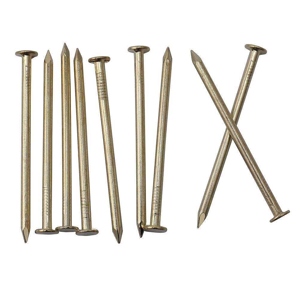 120pcs 골드 하드웨어 못, 2인치 황동 도금 그림 걸이 못, 나무 못, 걸이용 벽 못, 마감 못, 지붕 못 [DS-UP] Silver 1/2 In 1200 Pcs... 