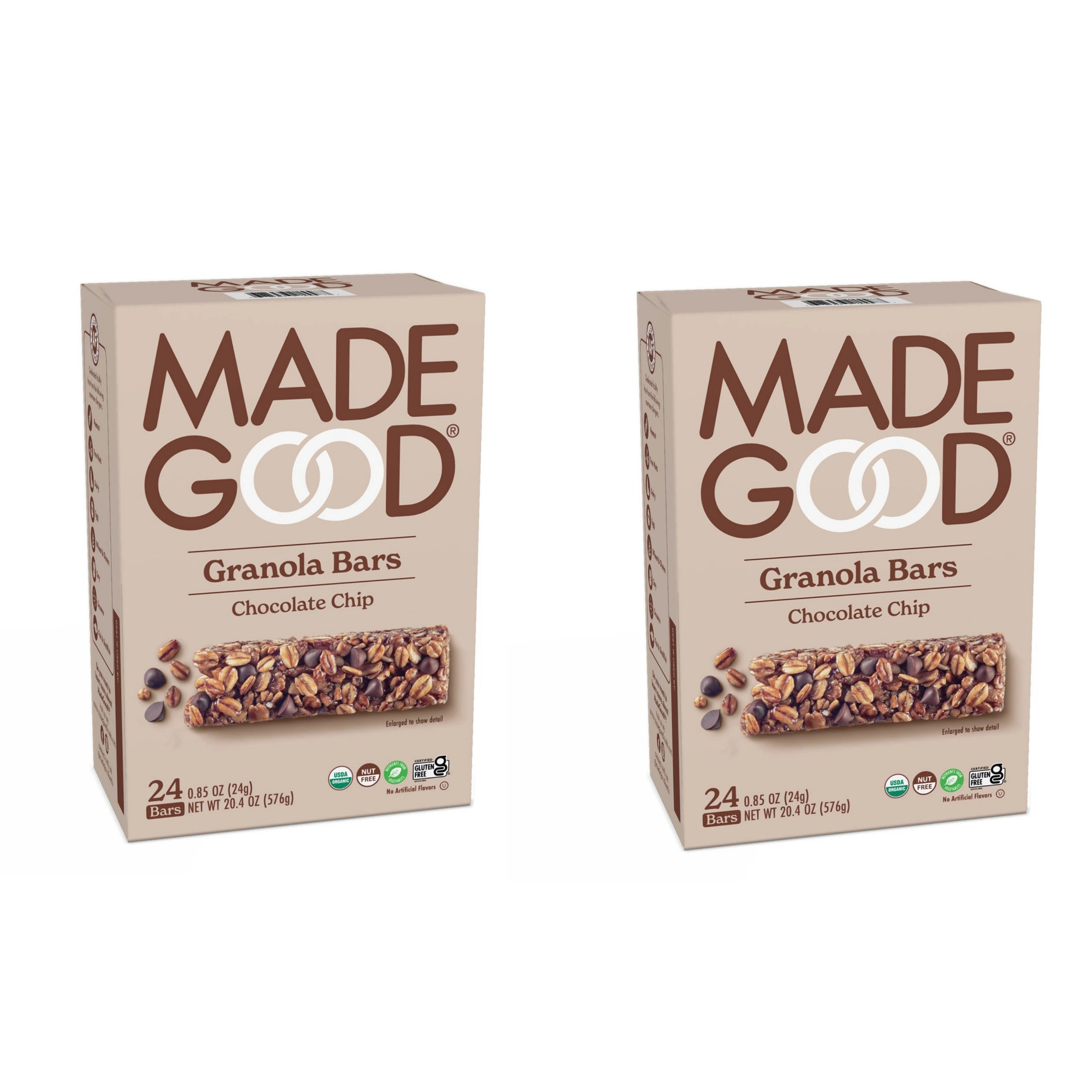 [MadeGood] 메이드굿 초콜릿칩 바(24개입) 24g(0.85oz) 2세트 : 미주삼