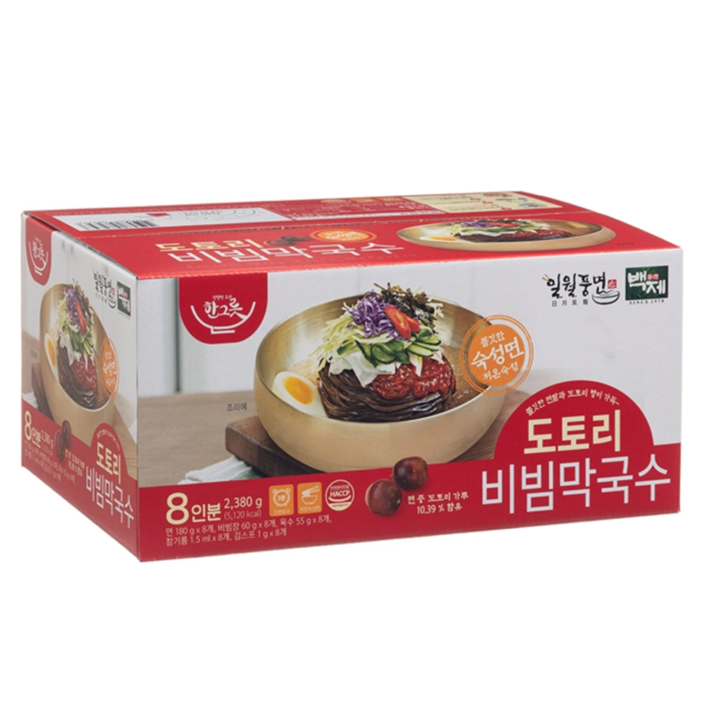 백제 도토리 비빔막국수 297.5g 16개 매콤비빔국수 간편식 면요리 : 박가네가게