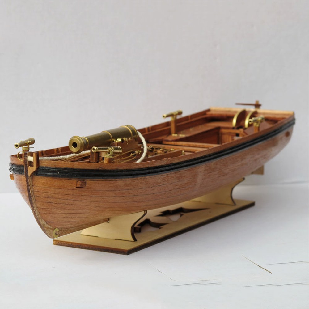 1/36 목제 리브 무장 보트 모델 키트 건보트 DIY 핸드 조립 선박 모델 선물 장식 컬렉션 : 36키쟁이