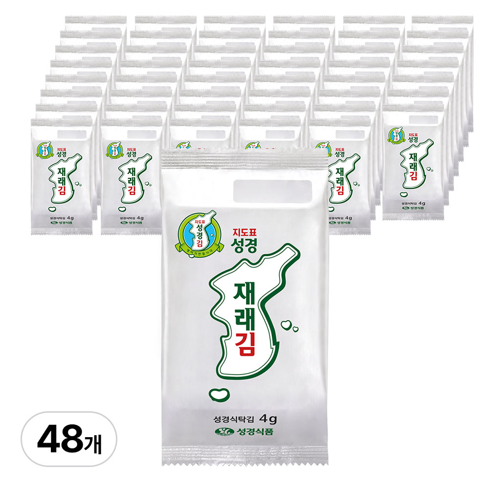 [성경김본사] 재래 도시락김 4g 12봉 x 4개 총 48봉 - 식탁김, 재래김 : 주식회사 성경식품
