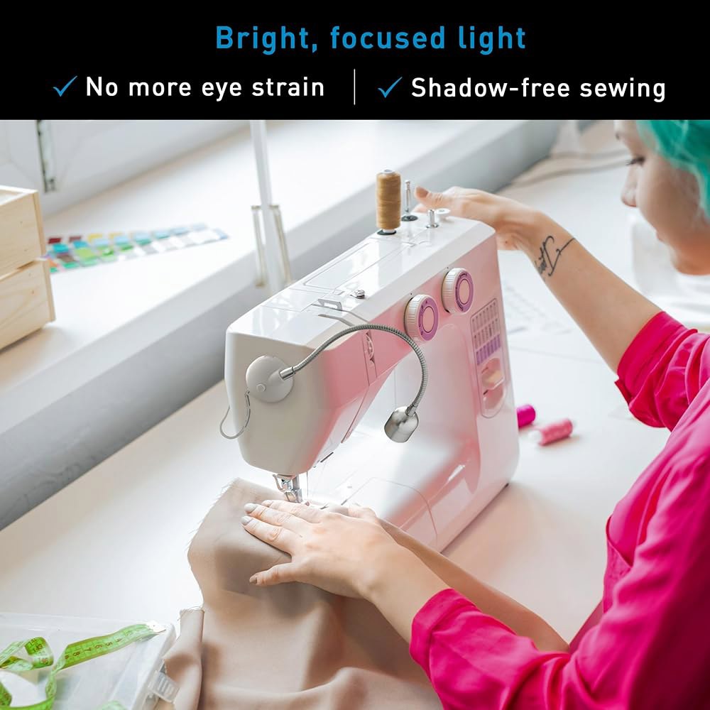 온애이 일광 자연광 LED 재봉 램프, 흰색 및 은색 : 서이서하컴퍼니