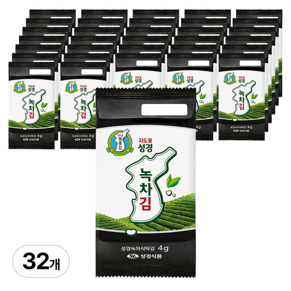 [성경김본사] 녹차 도시락김 4g 16개입, 2개 : 주식회사 성경식품