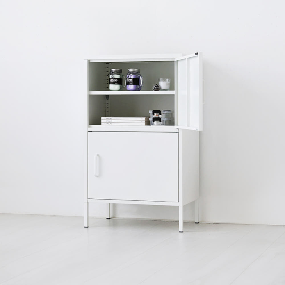 MKB 캐비넷 모던세로 2문 수납장6001015 600x400x1015mm, 2단, 블랙 5580.3457 : 마켓비 공식스토어