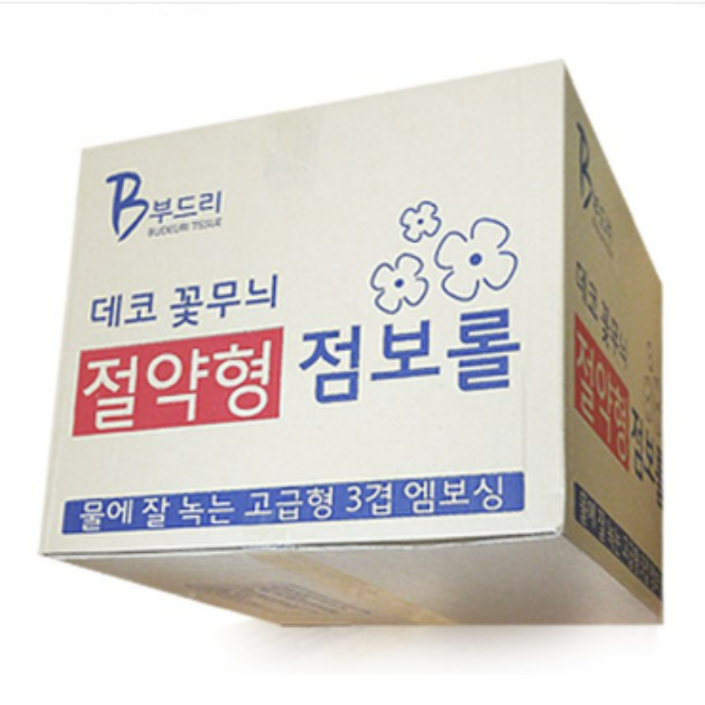 부드리 꽃무늬 점보롤 3겹 16롤 1팩 : 대은상사