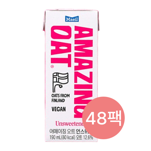 매일유업 어메이징오트 언스위트 190ml 48팩 식사대용 귀리 : FORURIUM