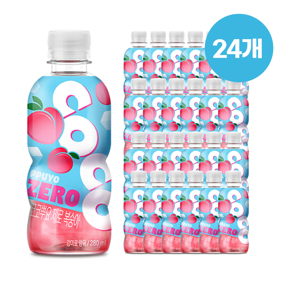 팔도 코코뿌요 제로 복숭아 280ml x 24개 : 수리상점