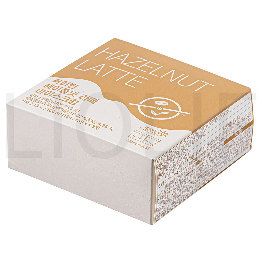 커피빈 헤이즐넛 라떼 아이스크림 (냉동) 100ml 4개입 1개 : SUPER SALE