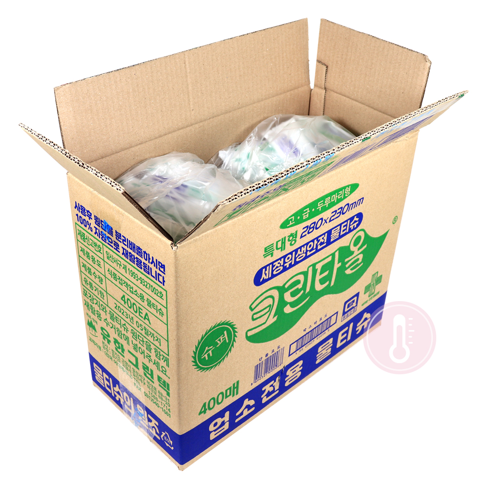 유한그린텍 슈퍼크린타올 한박스 400매 /업소용 : 푸드올마켓