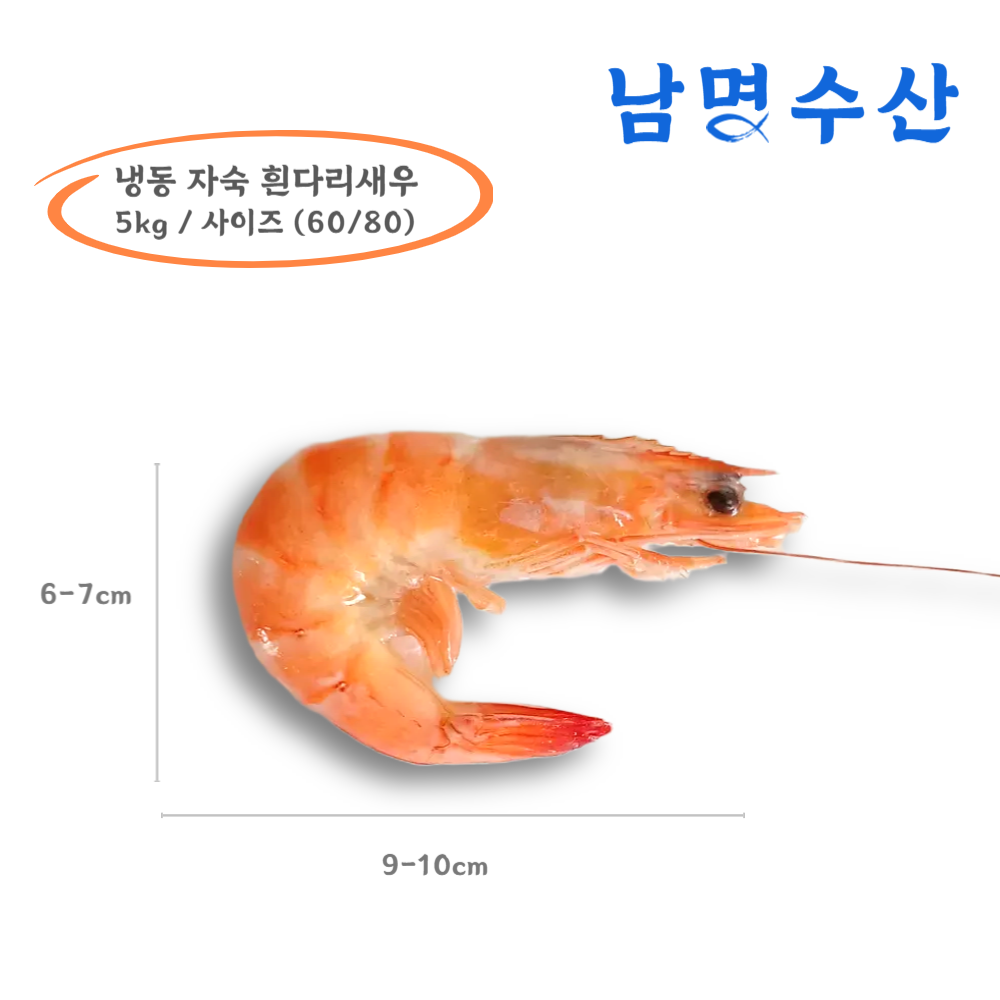(5kg) 자숙 새우 냉동 흰다리새우 (60/80) : 남명수산유통