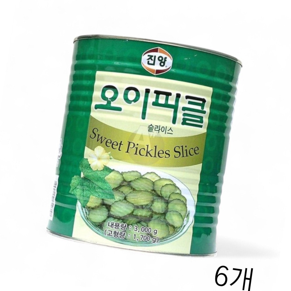 진양 피클 3kg 6개입 식자재 오이 슬라이스 반찬 : 짱식자재마트