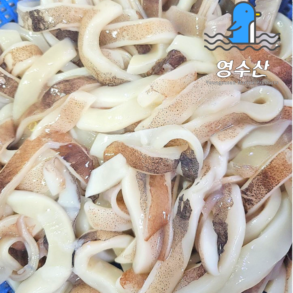 오징어슬라이스(원양산, 적도오징어) 냉동오징어채 절단 손질오징어 450g, 1개 : 영수산