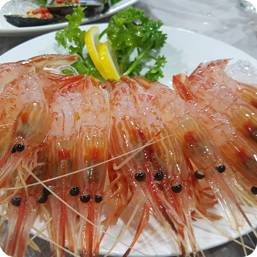 산소포장 독도 생물 활 꽃새우 새우 회 구이 튀김 찜 500g : 유니버셀
