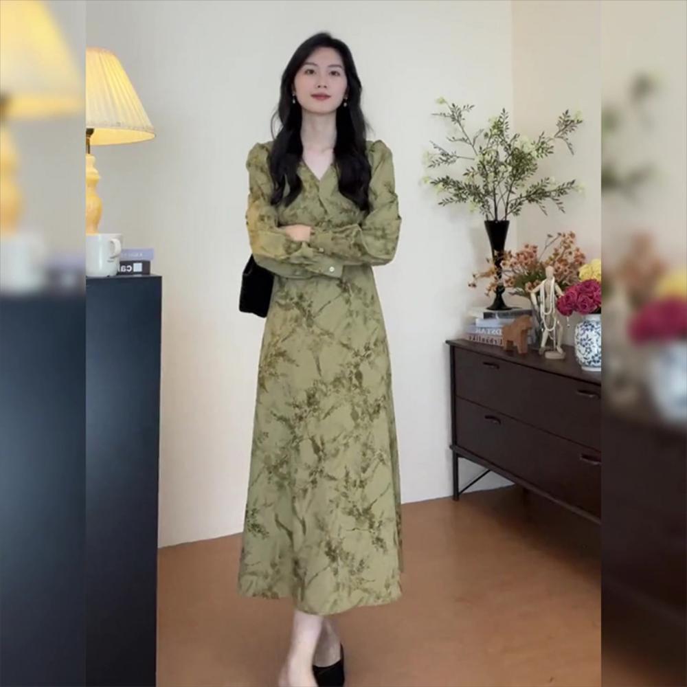 하늘하늘 여름 원피스 여성 보세 티 청순 넥 봄 신 쉬폰 롱 : 시애틀시골총각