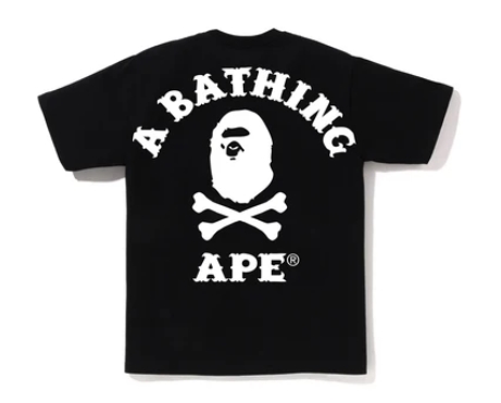 (베이프정품) 빅 에이프 크로스본 컬리지 반팔티 BIG APE CROSSBONE COLLEGE TEE : 망나니즈