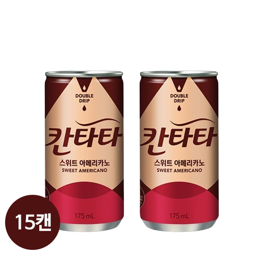 롯데 칸타타 스위트 아메리카노 175 미니캔 캔음료 음료수 175ml, 15개 : 오빙
