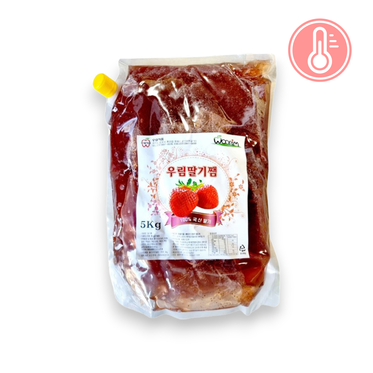 우림 딸기잼 5kg 파우트팩 : 원데이식품