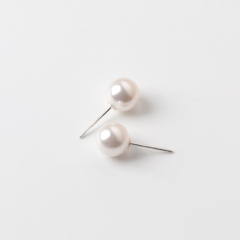 캐러벨 925실버 진주 은침 귀걸이 6mm 8mm : 캐러벨
