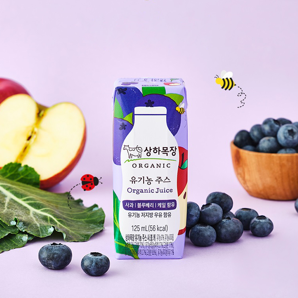 매일 상하목장 유기농주스 사과블루베리케일 125ml 24팩(1박스) : 매일 뉴트리션