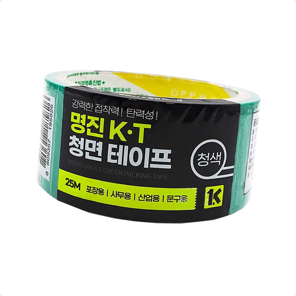 청 테이프 opp 명진 청면 48mm x 25M 포장 은면 : 똘복아빠