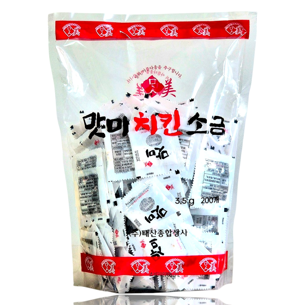 태산 맛미 치킨소금 양념소금 3.5g 200개입 배달용 포장용 순대 깨 일회용 소금 : 팀쿡코리아