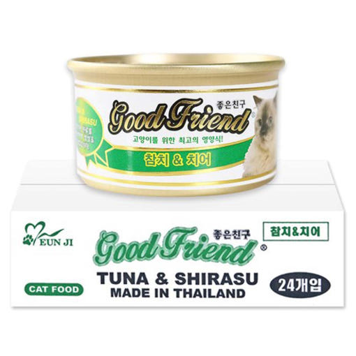 굿프랜드 고양이캔 고양이 통조림 간식 참치+알로에베라, 85g, 1개 : 파워도그