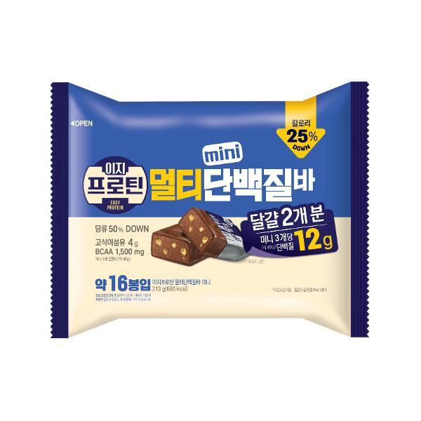 롯데웰푸드 이지프로틴 멀티 단백질바 미니 213g 8개 고식이섬유 단백질 보충 식품 신제품 : 토래샵