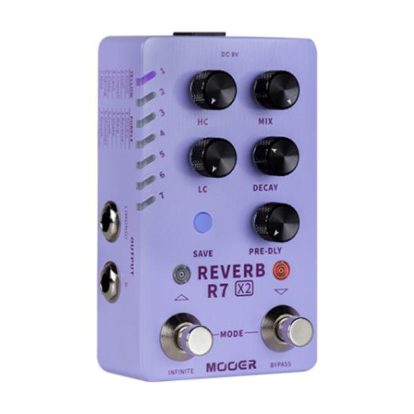R7 X2 Mooer 페달 14 스테레오 리버브 효과 무한 기능이 있는 분위기/봄/홀/룸 Rever 기타 : 송하유통52