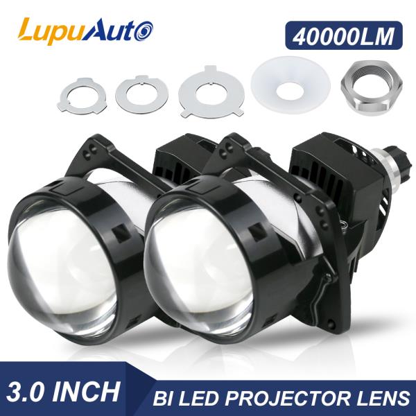 LupuAuto 자동차 헤드라이트 6000K, H4, H7, 9005, 120W, 하이 로우 빔 개조, 빌드 L, 3.0 인치, 2 레이저 반사경 렌즈 : Jupiter Store