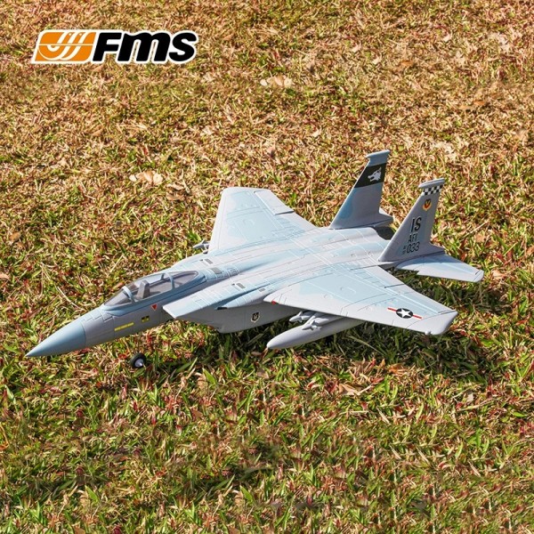 Fms 풀 스케일 원격 제어 64mm 채널 서지 전력 시뮬레이션 F-15 Eagle V2 전투기 모델과 같은 고정 날개 폼 : 부창실업