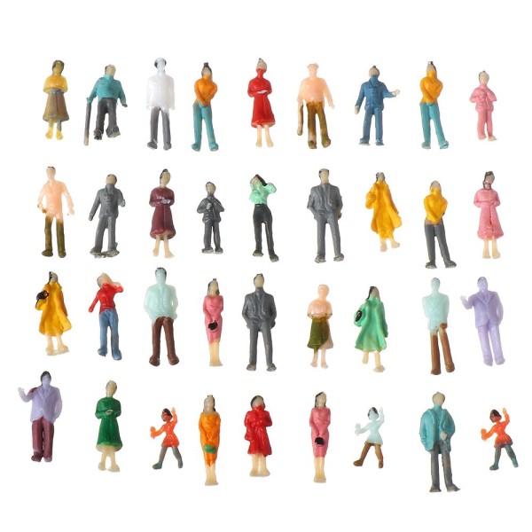 100PCS DIY 문자 서 사람들 혼합 색상 포즈 인물 모델 건물 승객 기차 풍경 모듬 된 장난감 : 스마트랩팩토리하남