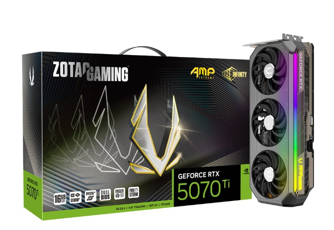 ZOTAC GAMING 지포스 RTX 5070 Ti AMP EXTREME INFINITY  -더블루 : 주식회사 더블루