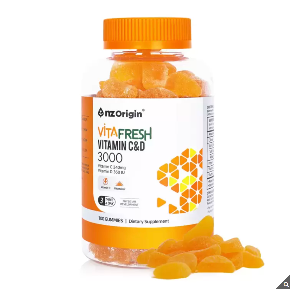 [무료배송] 엔젯오리진 비타프레쉬 비타민 C&D 3000mg x 100구미x 2 : 코스트코 만만세